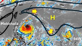 米克拉不排除達到強烈颱風門檻，發布海警機率低，94W有機會生成為今年第8號颱風「無花果」。（圖／翻攝自天氣職人-吳聖宇臉書）