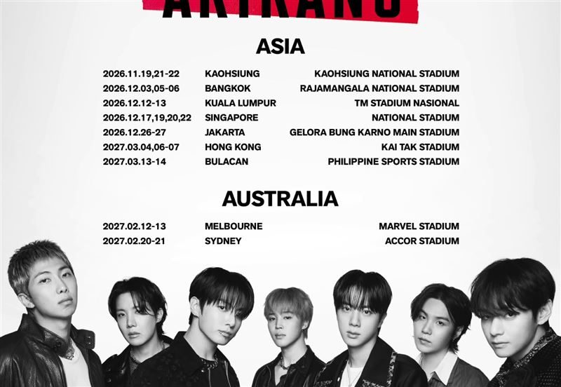 BTS今年初重磅回歸，宣布在東南亞一共5個國家舉辦15場演出。（圖／翻攝自weverse官網）
