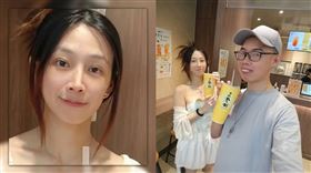 鄧佳華與女友簡簡共同喝手搖飲，簡簡以素顏容與過往樣貌出現明顯差異，遭到網友質疑是否赴中國上海進行醫美整形。（圖／翻攝自鄧佳華臉書）
