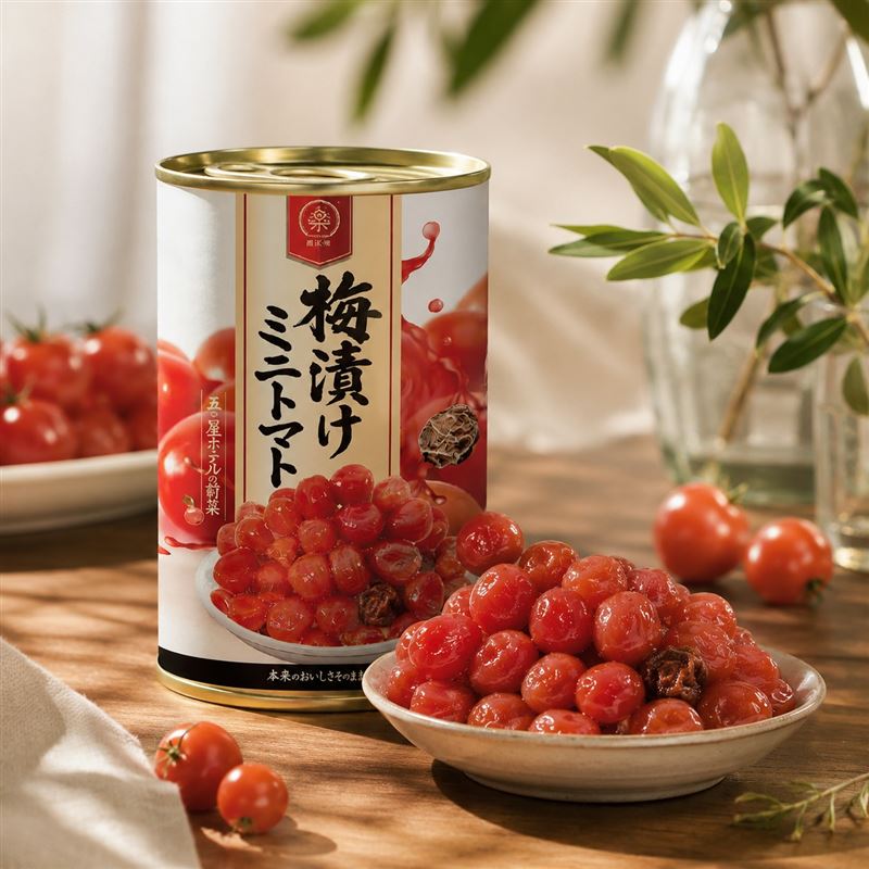 纖享樂梅漬小番茄罐頭,可常溫保存、即開即食,四季都能享用。(圖/棠品居提供)
