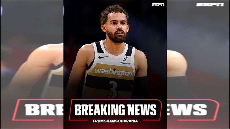 明星後衛楊恩(Trae Young)已同意與巫師隊簽下一份為期4年、總值高達2.12億美元的頂級續約合約。(圖/翻攝自X平台 @ShamsCharania)