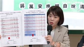 北市天價遮陽傘爆爭議！台北市議員簡舒培、台北市議員參選人陳又新、馬郁雯召開記者會要蔣萬安踹共（圖／翻攝畫面）