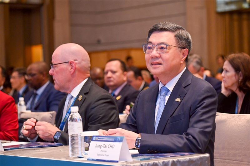 行政院長卓榮泰今(23)日出席「2026國際警察合作論壇研討會」。(圖/行政院提供)