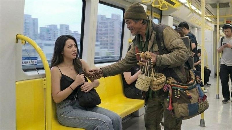 捷運人來人往，不幸遇上舉止怪異民眾或突發狀況，如何求救相當重要。（AI示意圖／記者陳韋帆製）