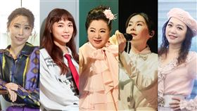 陳怡婷、PiA吳蓓雅、白冰冰、鄭宜農、秀蘭瑪雅。（圖／時代創藝提供、記者田俊彥攝影、台視提供、邊走邊聽有限公司提供）