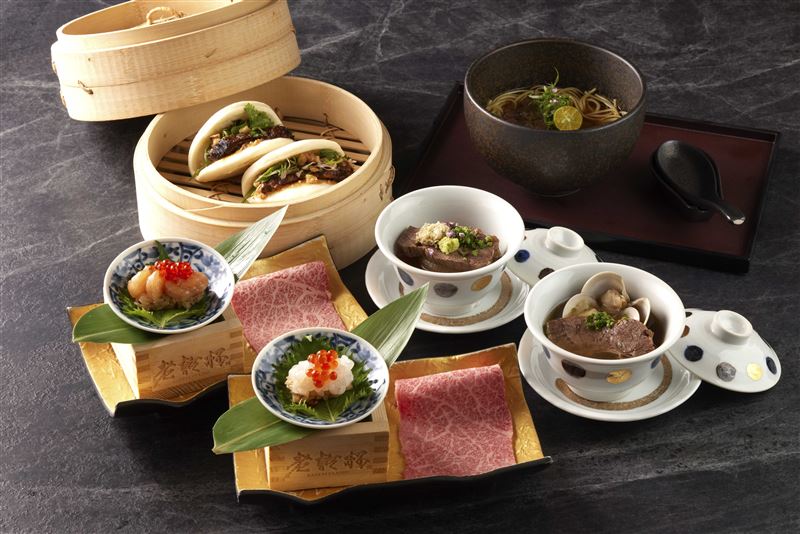 老乾杯全新菜單推出「日本和牛牛腱肉煮」、「和牛刈包」、「醃漬甜蝦日本和牛燒肉壽司」等料理。（圖／乾杯集團提供)