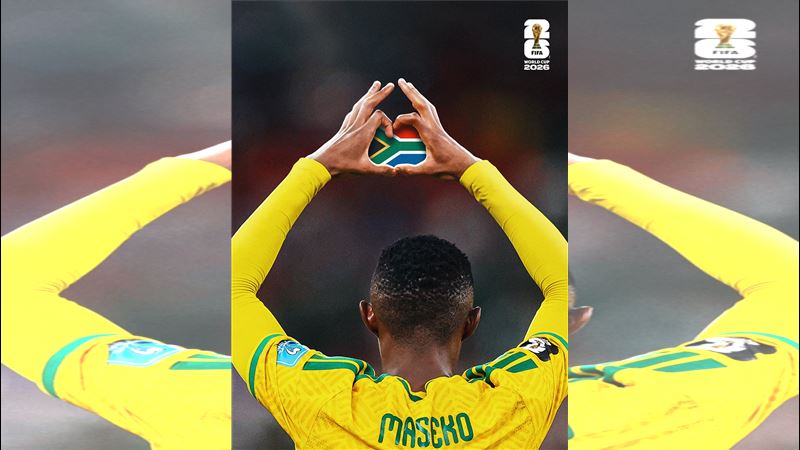 南非馬塞科（Thapelo Maseko）踢進唯一進球。（圖／翻攝自X平台 @FIFAWorldCup）