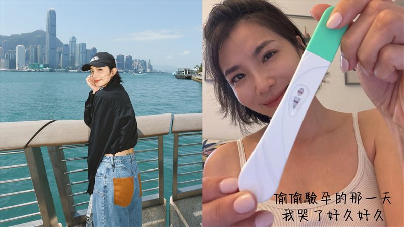 王嫚萱發現懷孕時感動落淚。（圖／翻攝自王嫚萱（湘瑩）臉書）