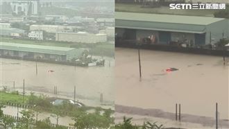雨炸高雄變汪洋！「汽車快滅頂」畫面曝
