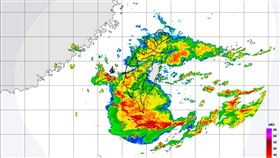 雷達合成回波圖。（圖／中央氣象署）