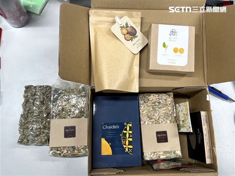 關務署台北關在花茶包裹內搜出500公克大麻。（圖／翻攝畫面）