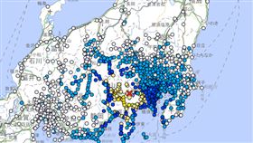 日本山梨縣山區地帶發生規模5.6地震。（圖／翻攝自日本氣象廳）