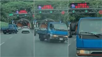 貨車扭頭「貼臉特斯拉」這一幕驚險又曖昧