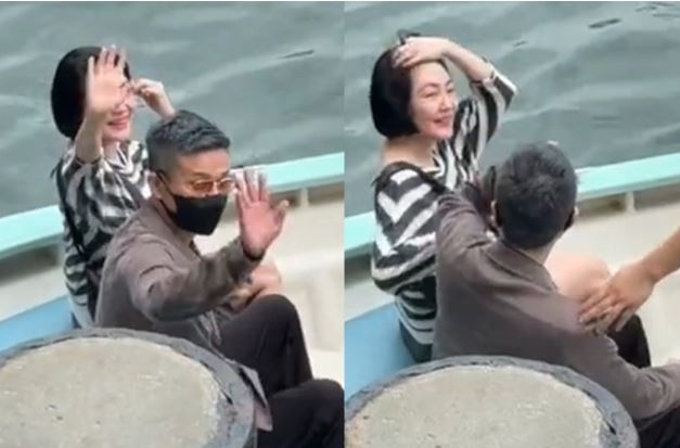 有網友曬出許雅鈞和小S在香港坐船影片，許雅鈞看似冒出了不少白髮。（圖／翻攝自小紅書）