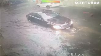 獨／2車硬衝水路「刁車」　居民：不聽勸