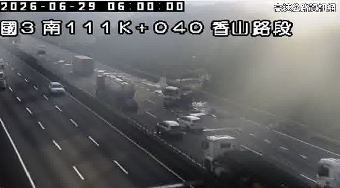 國道3號北上香山路段今（29）日清晨發生事故。（圖／翻攝自高速公路資訊網）