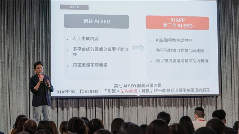 91APP資深副總李振瑋表示，品牌企業對於 AI SEO 需求持續增加，更需有可以因應市場推陳出新的 AI SEO 服務商來協助佈局發展。（圖／91 APP提供）