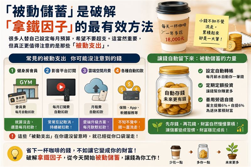 破財原因找到了！「拿鐵因子」恐怖真相曝光。每天不知不覺花100元竟會害你少賺50萬。（圖／AI ChatGPT製作）