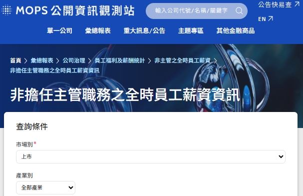 證交所今日公告2025年上市公司非擔任主管職務之全時員工薪資統計結果，備受矚目的薪資王由IC設計龍頭聯發科以平均薪資446.5萬元，連續5年蟬聯冠軍。（圖／翻攝自證交所）