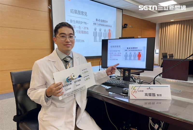 台南58歲男提重物腹股溝竟出現「神秘腫塊」，就醫才知疝氣惹禍。（圖／成大醫院提供）