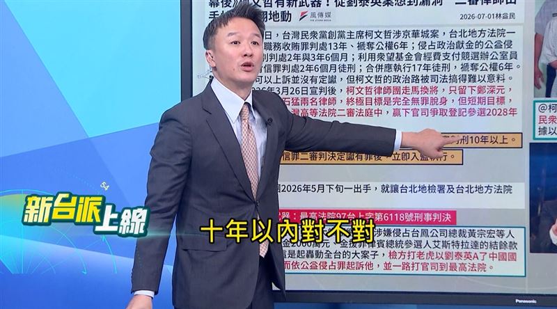 柯文哲想選2028拚判刑10年以下？律師曝機率：還有這問題（圖／翻攝新台派上線）