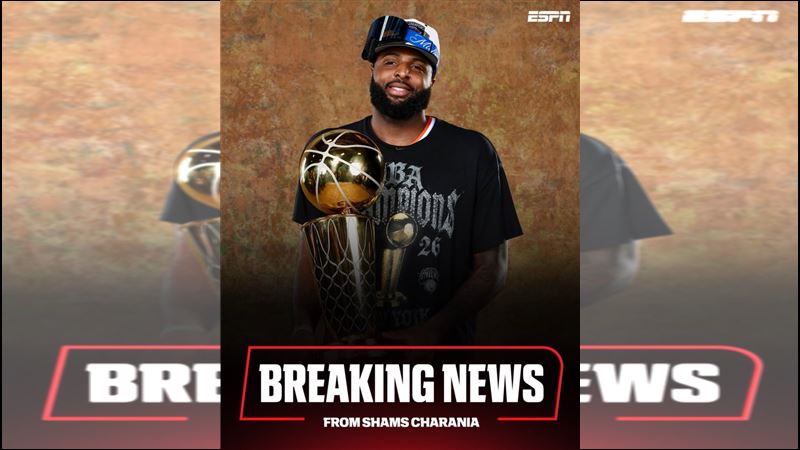 羅賓森（Mitchell Robinson）已同意與波士頓塞爾提克簽下一份3年總值4740萬美元的合約，並在合約第三年附帶球員選項。（圖／翻攝自X平台 @ShamsCharania）