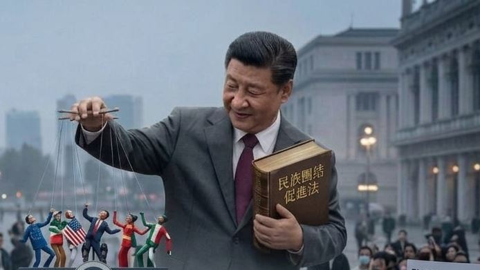 中國惡法上路！藏人行政中央駐台灣代表處怒吼：跨境打壓全面升級，警告台灣小心。（圖／Gemini製作）