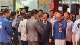 總統賴清德出席指南宮「孚佑帝君成道1146周年大典」，入場時與台北市長蔣萬安握手致意（圖／記者劉秀敏攝影）