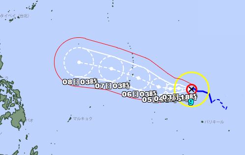 巴威颱風持續增強中。(圖/日本氣象廳)