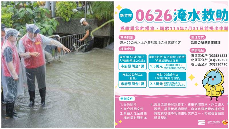 626淹水救助方案出爐 最高領2萬5000元