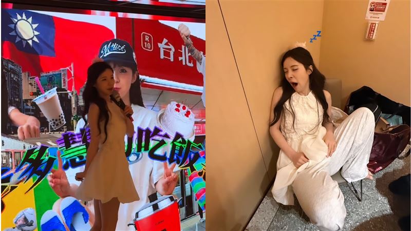 李多慧累垮癱坐椅子 「張嘴入睡」全被拍
