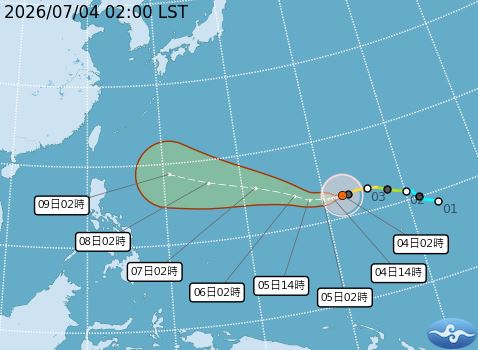 巴威路徑預測。(圖/中央氣象署)