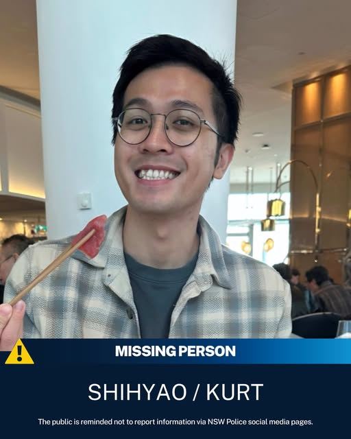 31歲台灣籍男子邱世耀（Shihyao Chiu，英文名Kurt）6月30日晚間起，於澳洲雪梨失聯。（圖／翻攝自NSW Police Force臉書）