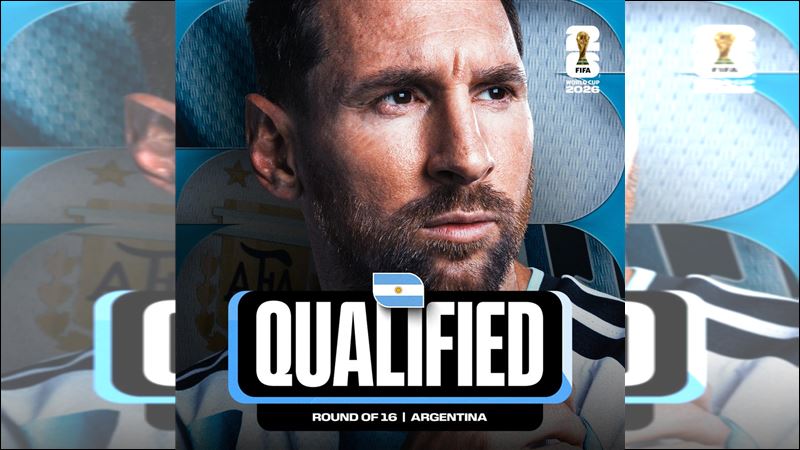 阿根廷隊當家球星梅西(Lionel Messi)成為史上首位連續8場世界盃賽事皆有進球的球員。(圖/翻攝自X平台 @FIFAWorldCup)