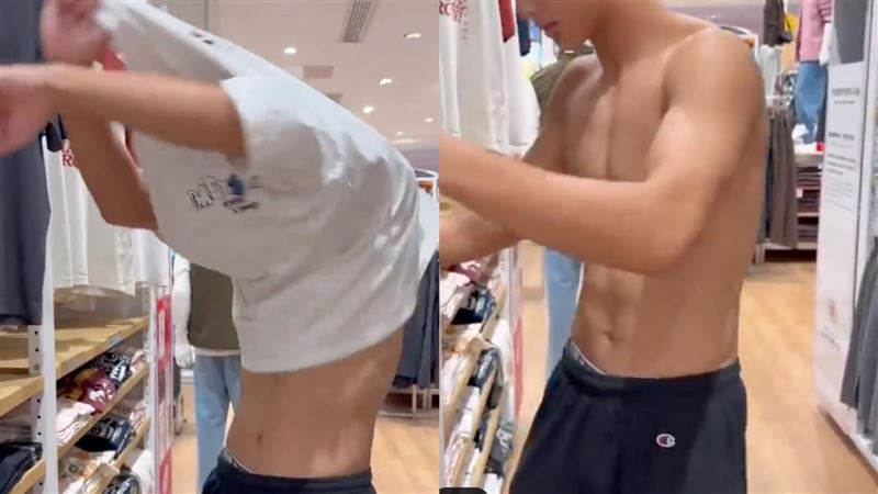 中國人UNIQLO當眾裸上身試穿 日本人傻眼