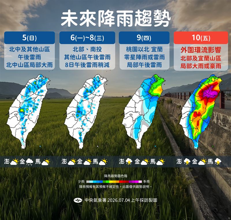 巴威颱風將在下週接近台灣。(圖/氣象署)