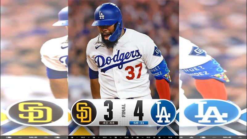 道奇4:3逆轉教士。(圖/翻攝自X平台 @MLB)