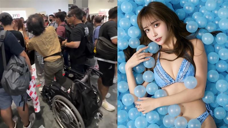 成人展見醫學奇蹟!輪椅男為拍女神站起來