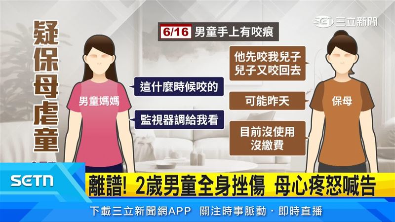 男童媽媽向保母索取監視器畫面,卻遭到推託