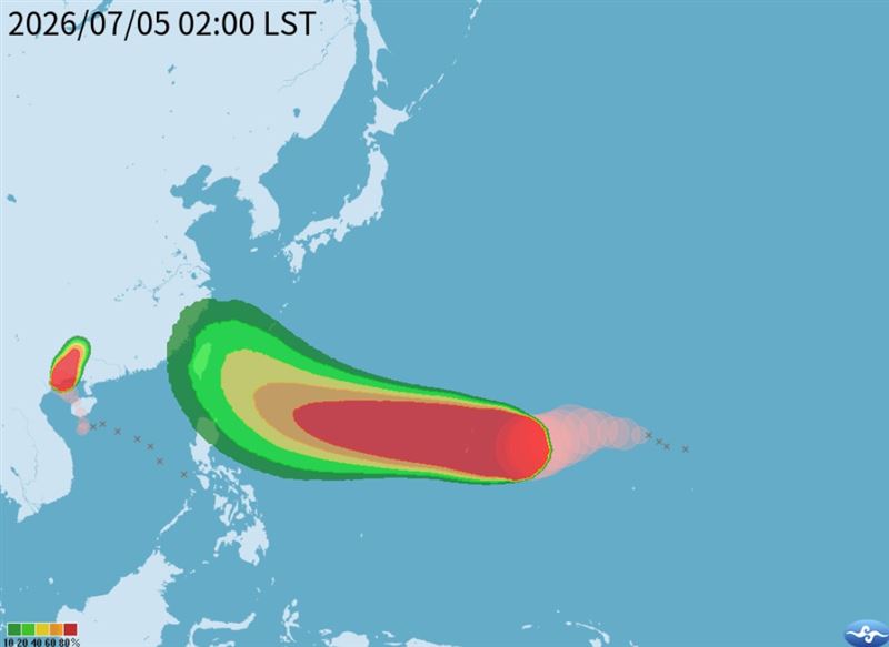 強颱「巴威」暴風圈擴大的趨勢,預估週五開始會對臺灣的天氣造成影響。(圖/中央氣象署)