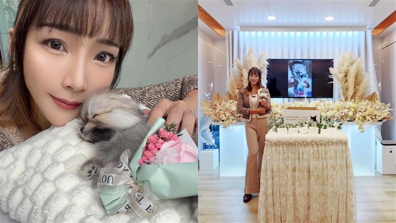 李宓心碎送別2個月大的愛犬。(圖/翻攝自臉書)