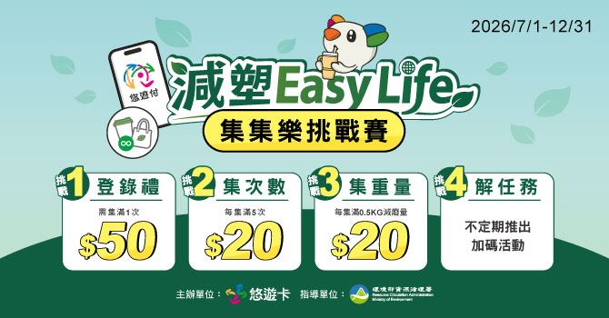 悠遊卡公司推出「減塑Easy Life集集樂挑戰賽」。(圖/品牌業者提供)