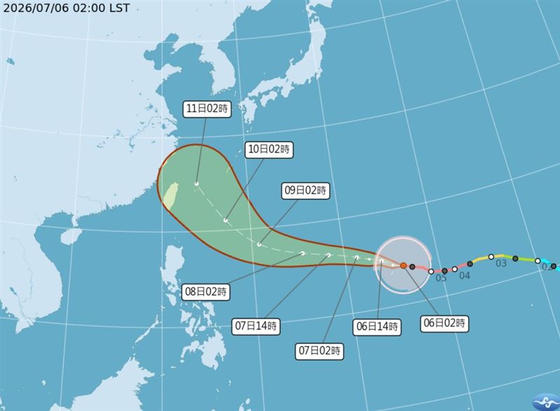 中央氣象署指出,預估週五開始會對臺灣的天氣造成影響。(圖/中央氣象署)