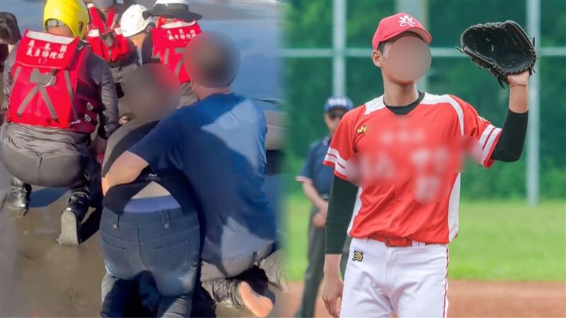 死者是棒球校隊投手,爸媽癱軟跪在海灘聲淚俱下不斷呼喊兒子姓名。(圖/翻攝畫面)