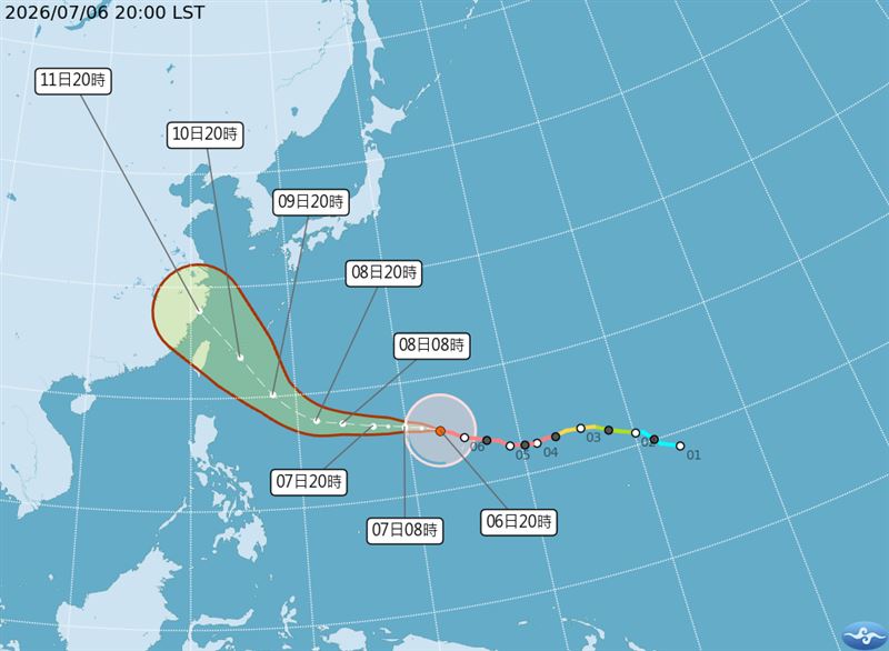 強颱巴威預計在10、11日最靠近台灣。(圖/氣象署)