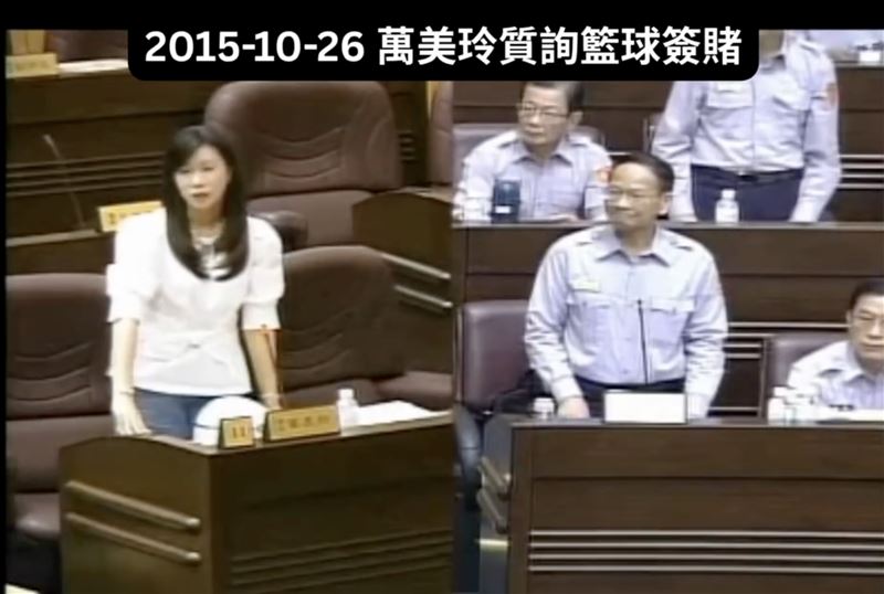 萬美玲11年前在桃園市議會質詢學生簽賭。(圖/翻攝自Threads)