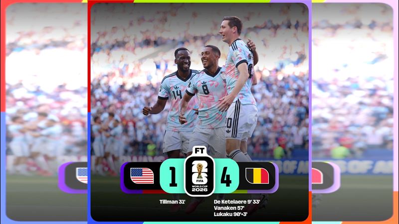 美國遭比利時1:4淘汰。(圖/翻攝自X平台 @FIFAWorldCup)