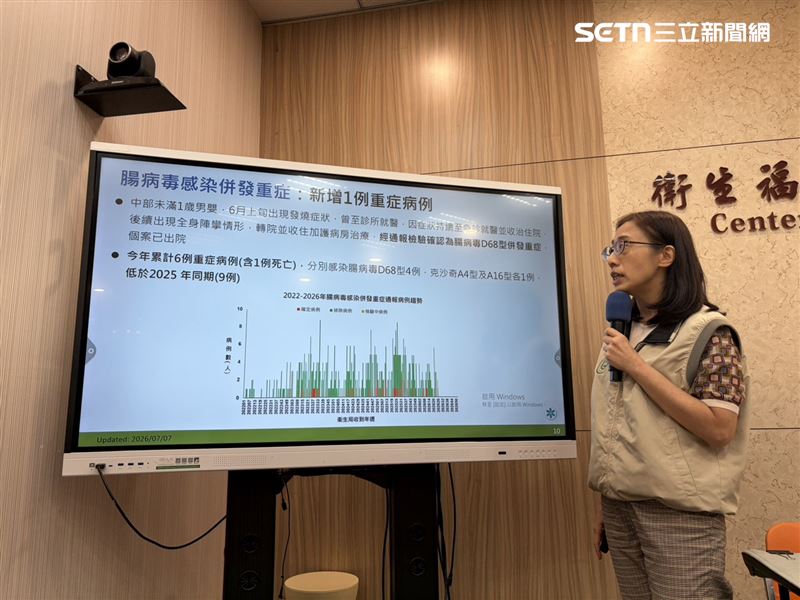 李佳琳說明腸病毒個案。(圖/記者簡浩正攝影)