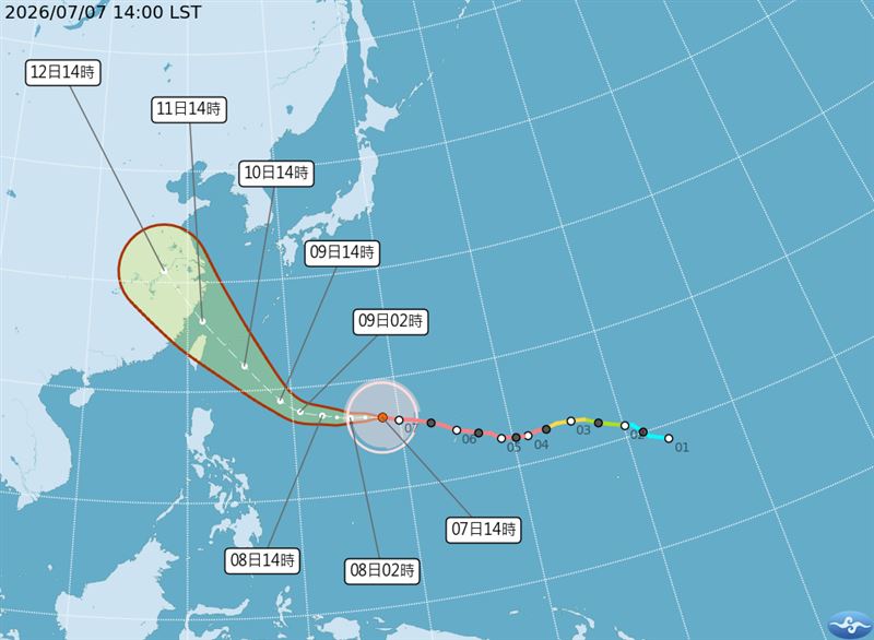 巴威颱風逼近。(圖/氣象署)
