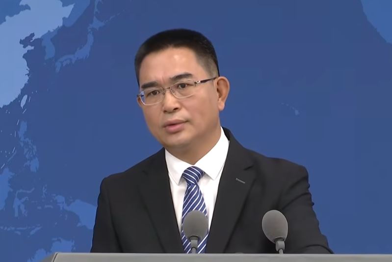 中國國台辦發言人陳斌華今(8)日主持例行記者會。(圖/翻攝畫面)